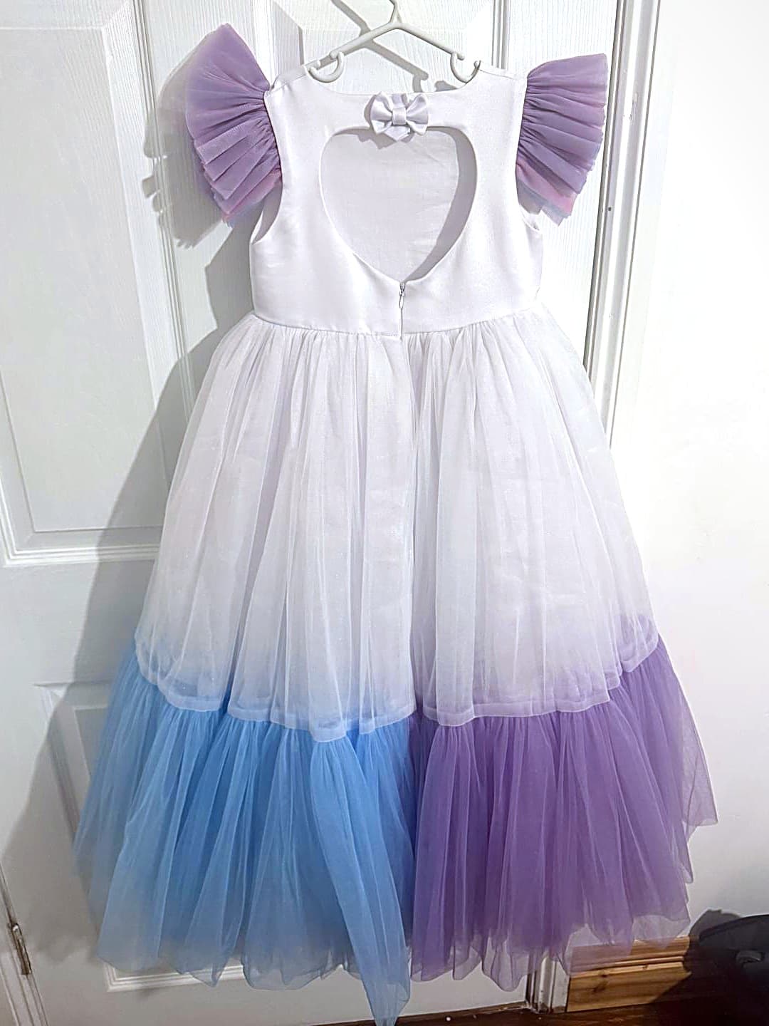 The Celeste lilac and sky ombré tulle gown